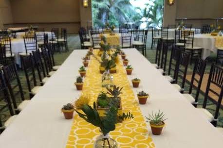 Table setup with centerpiece