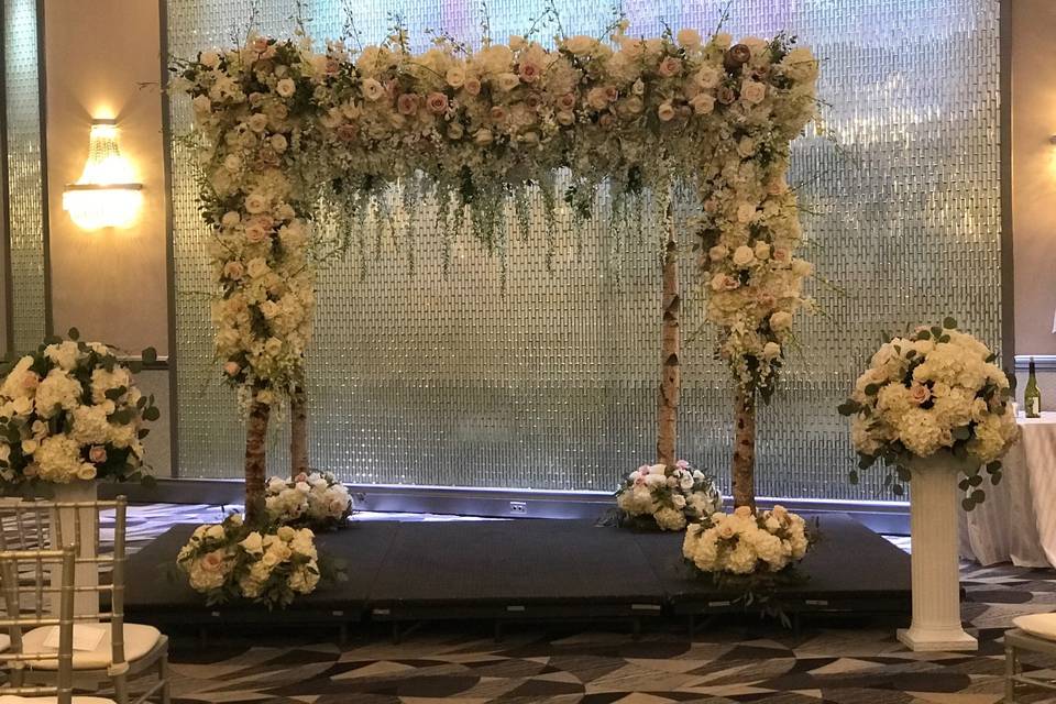 Draping flower canopy