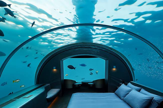 Underwater room in Maldives