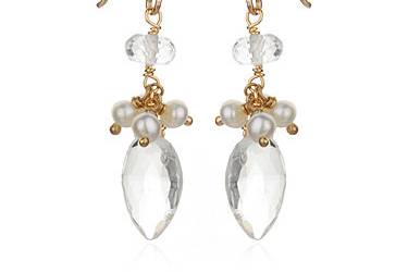 Amanda Rudey Marcie Earrings ~ Available in any combination of color gemstones and pearls you would like! Available in 18k vermeil, Sterling Silver or 14k Gold. 1 inch.
