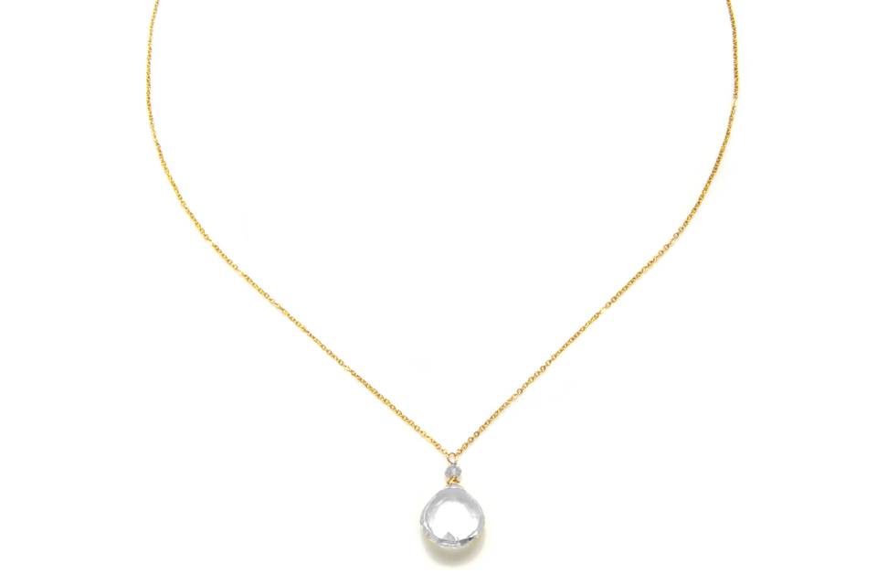 Amanda Rudey Sweet Pea Necklace ~ Simple and elegant, this necklace features one faceted drop. Available in any color gemstone you would like! Available in 18k vermeil, Sterling Silver or 14k Gold. Adjustable 16-18 inches.