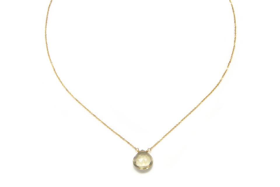 Amanda Rudey Bailey Necklace ~ Simple and elegant, this necklace features one small faceted drop. Available in any color gemstone you would like! Available in 18k vermeil, Sterling Silver or 14k Gold. Adjustable 16-18 inches.