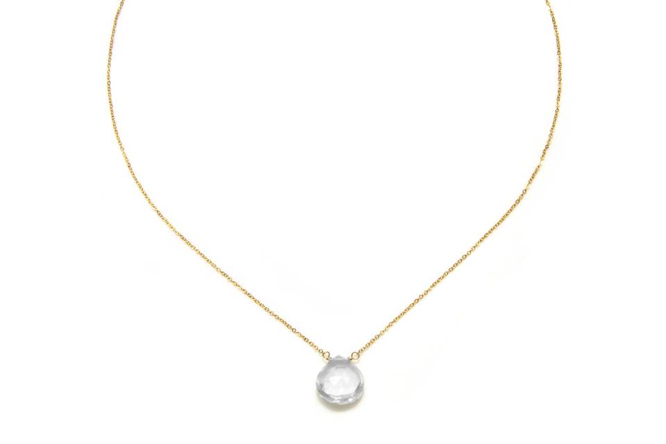 Amanda Rudey Bailey Necklace ~ Simple and elegant, this necklace features one small faceted drop. Available in any color gemstone you would like! Available in 18k vermeil, Sterling Silver or 14k Gold. Adjustable 16-18 inches.