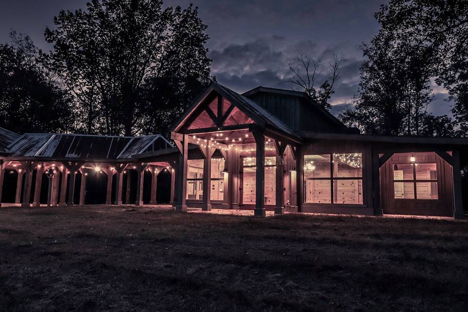 The barn at night
