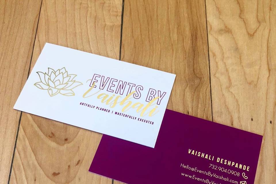 Gold foil business cards