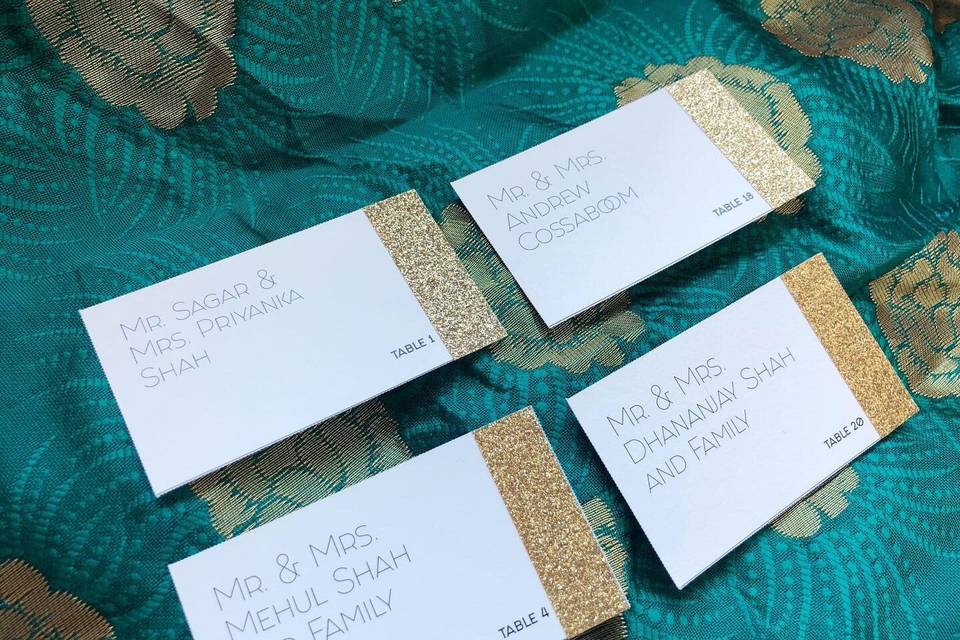 Glitter place cards