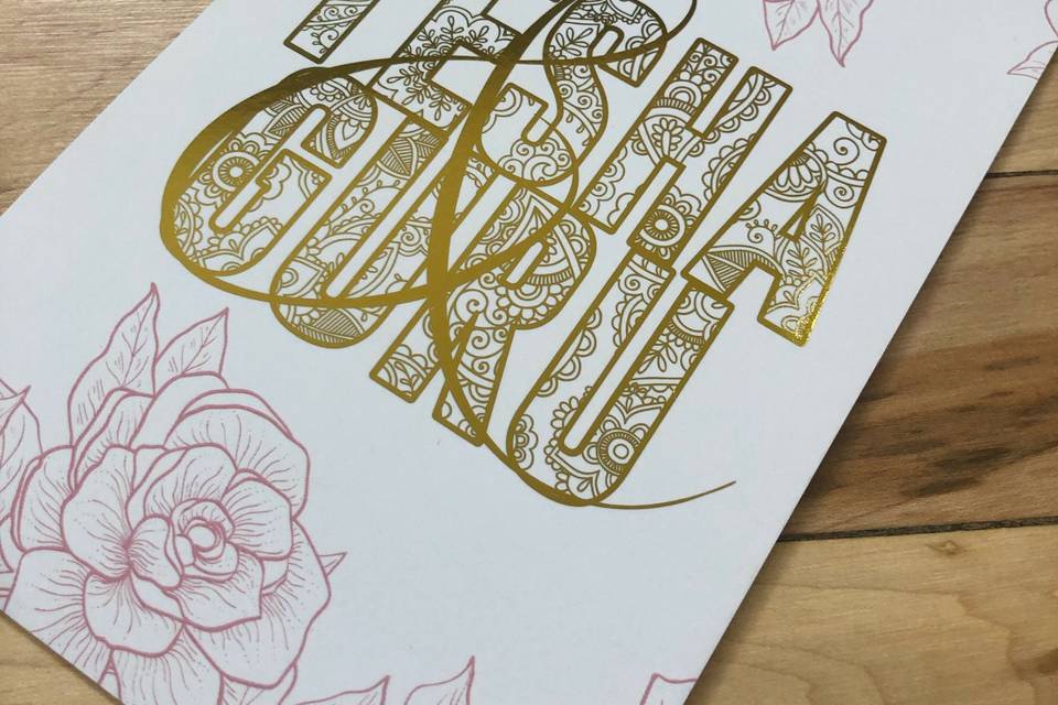 Gold foil accent