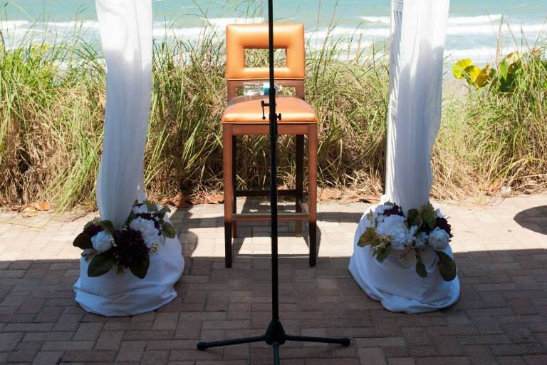 Beach ceremony setting