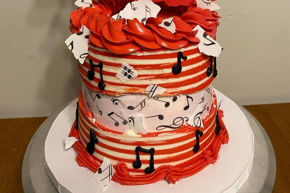 Music-themed custom cake