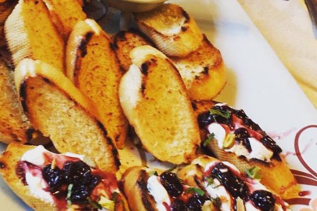 Burrata and cherry crostini