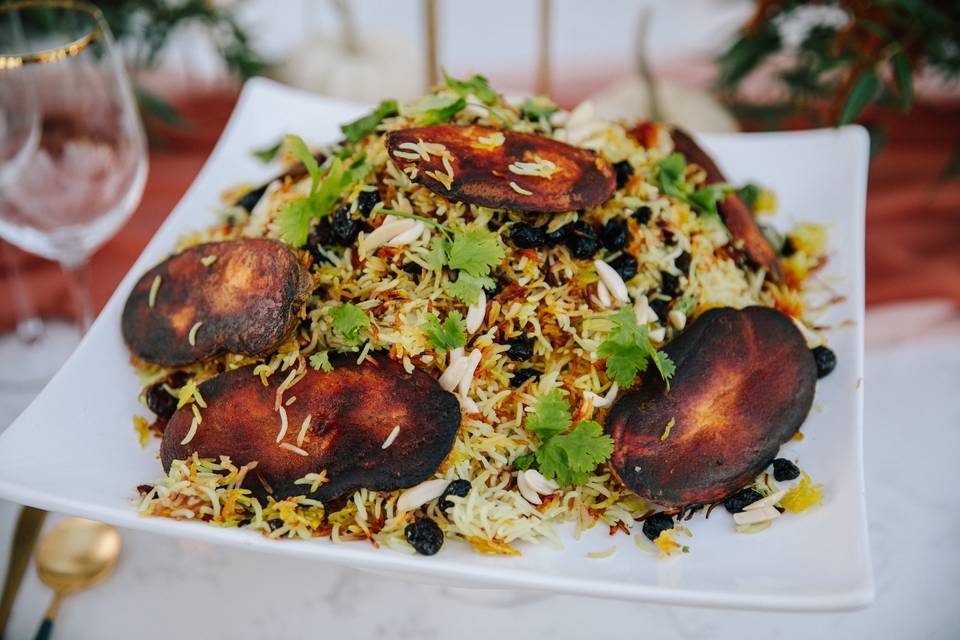 Cranberry Rice Potato Tahdig