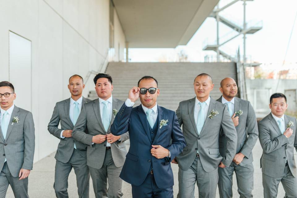 Nhan and his groomsmen