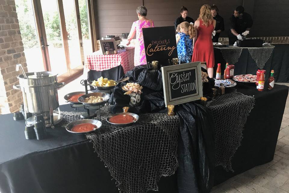 A classic oyster bar set up