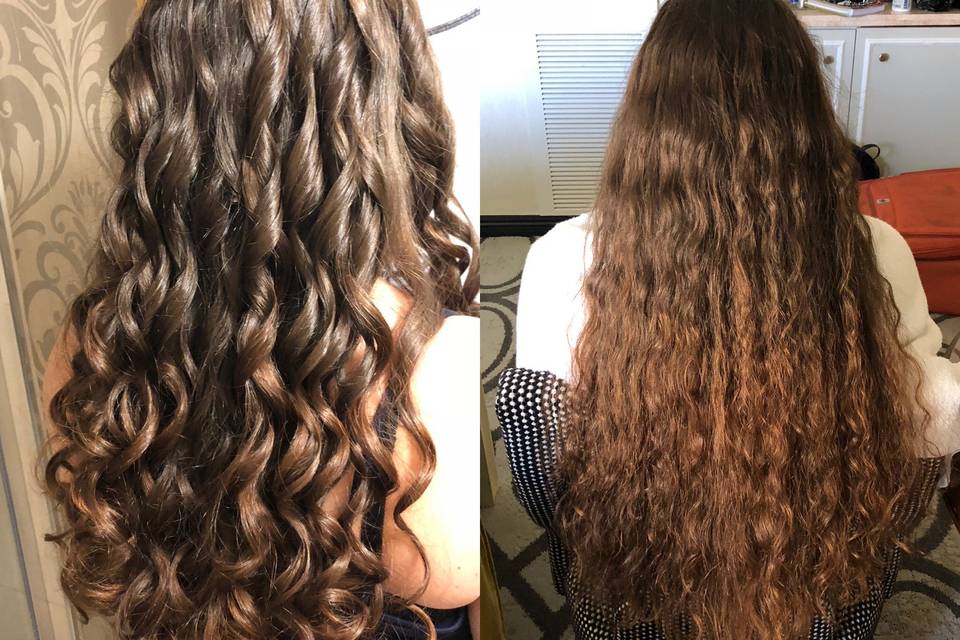 Long hair before and after
