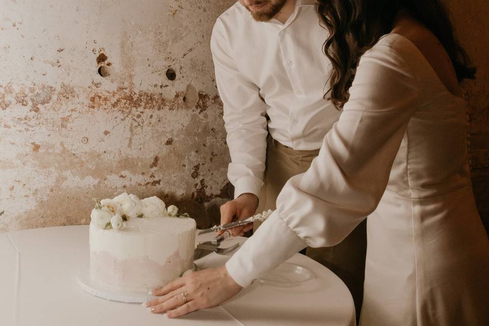 Single tier cake & couple