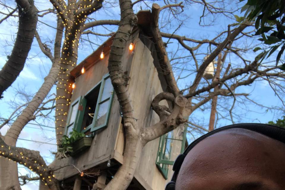 DJing by a Treehouse!