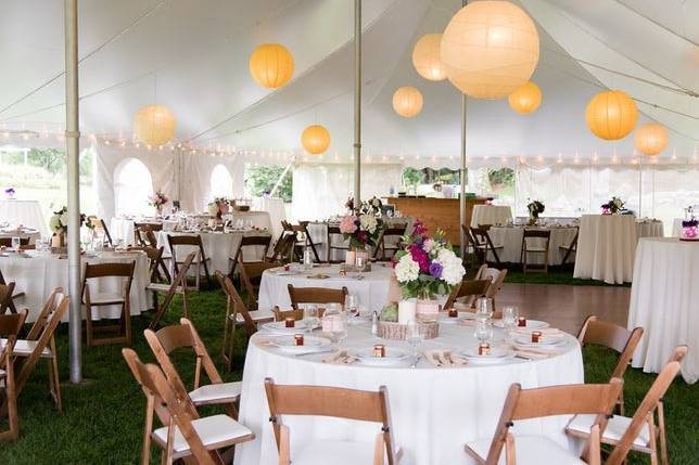 Under the tent