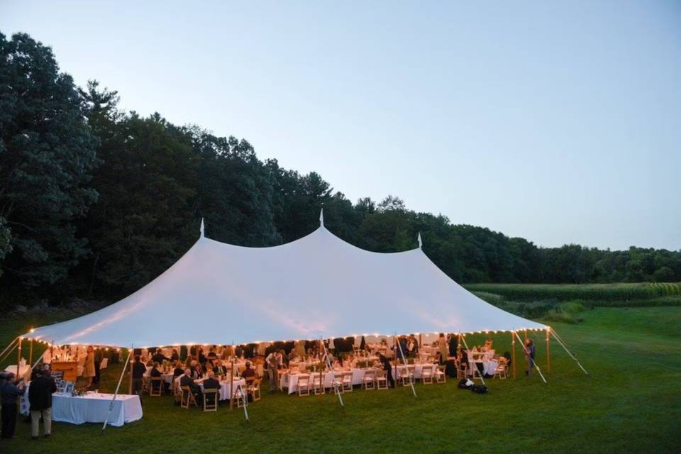 Event tent on the lawn