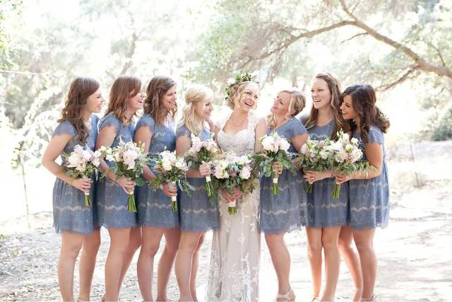 The bride with her bridesmaids