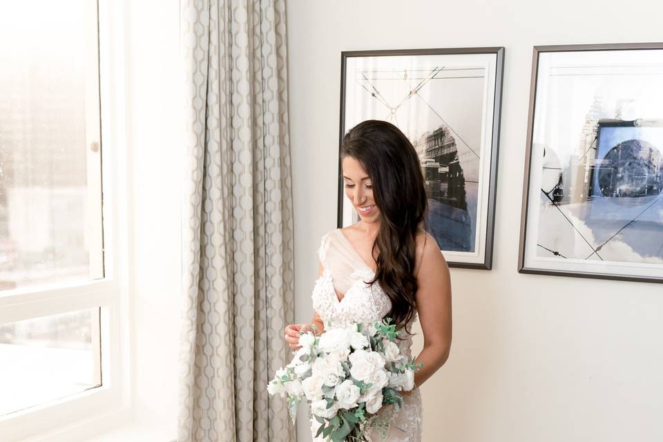 Bride on wedding day