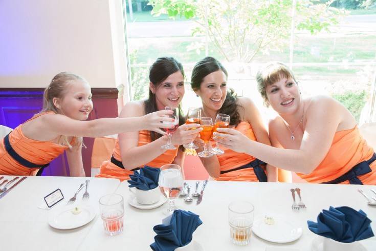 Bridesmaids' drink toast
