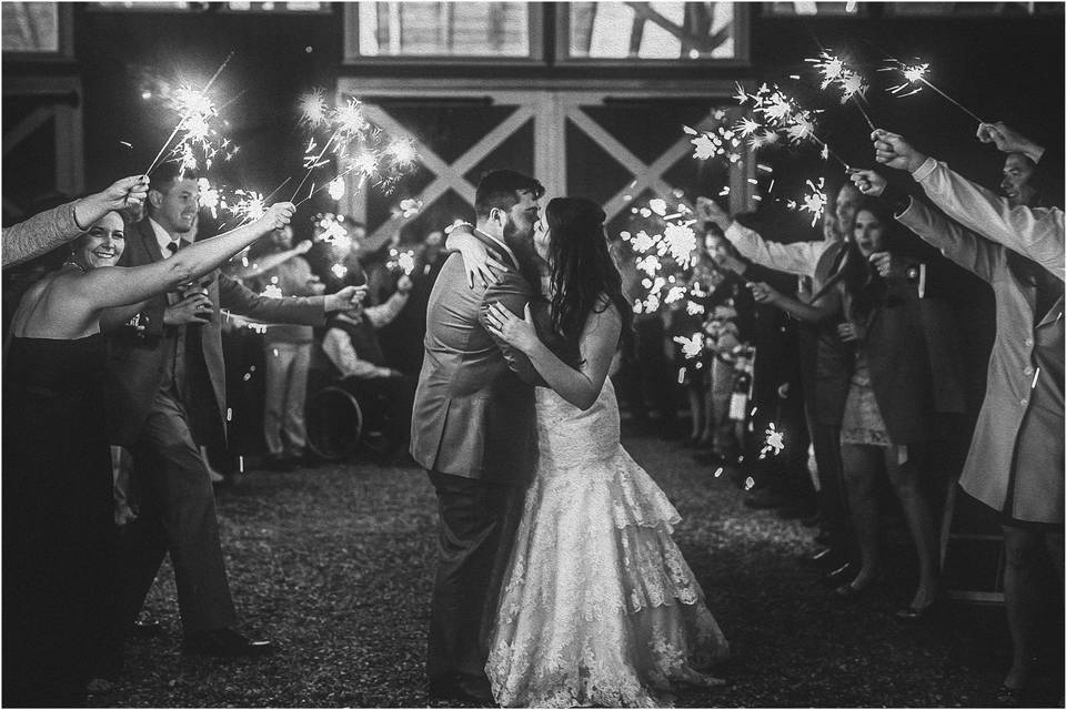 Sparklers to celebrate the newlyweds