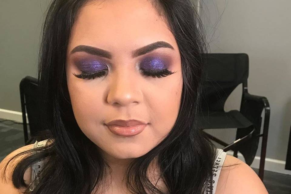 Purple glitter eyeshadow