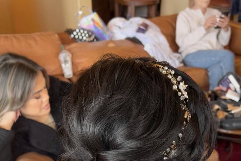 Updo and hair accessory