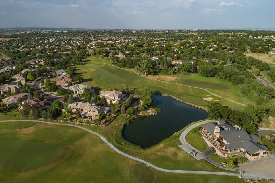 Aerial view of clubhouse