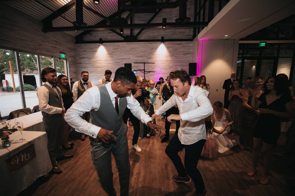 Groom and guest dance off