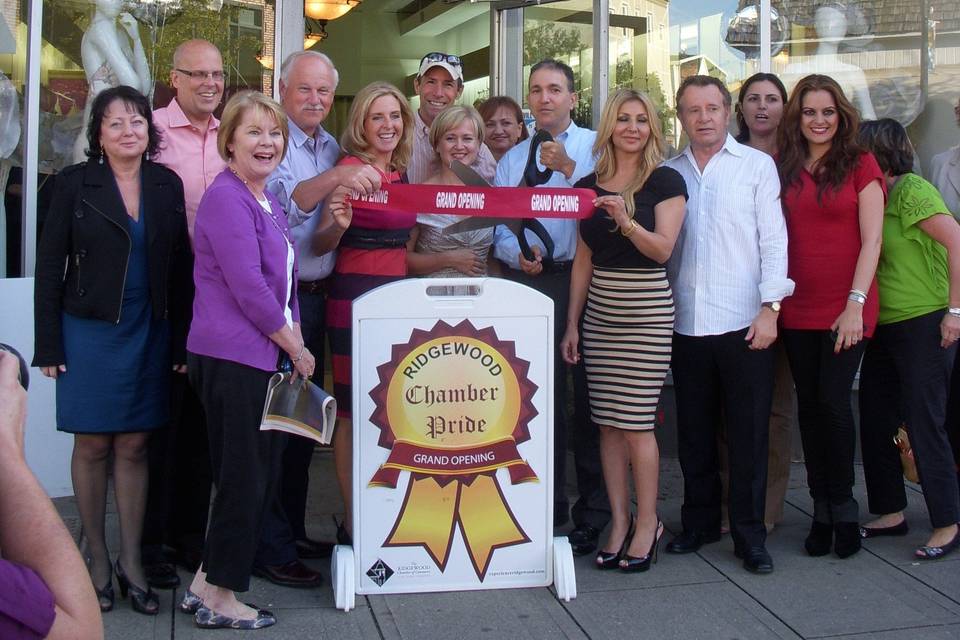 With friends and family at the opening of the store in 2012