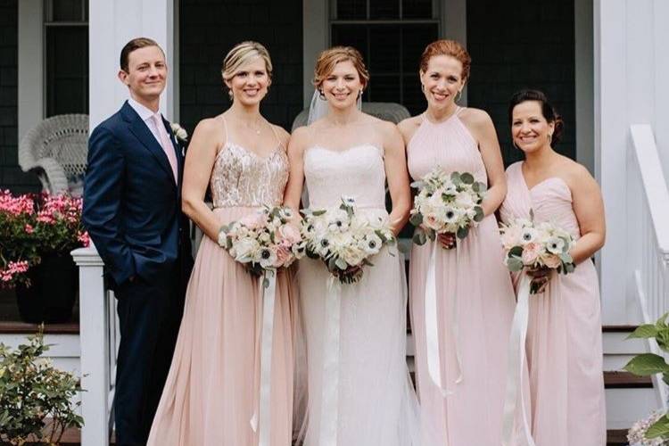 Blush pink dresses