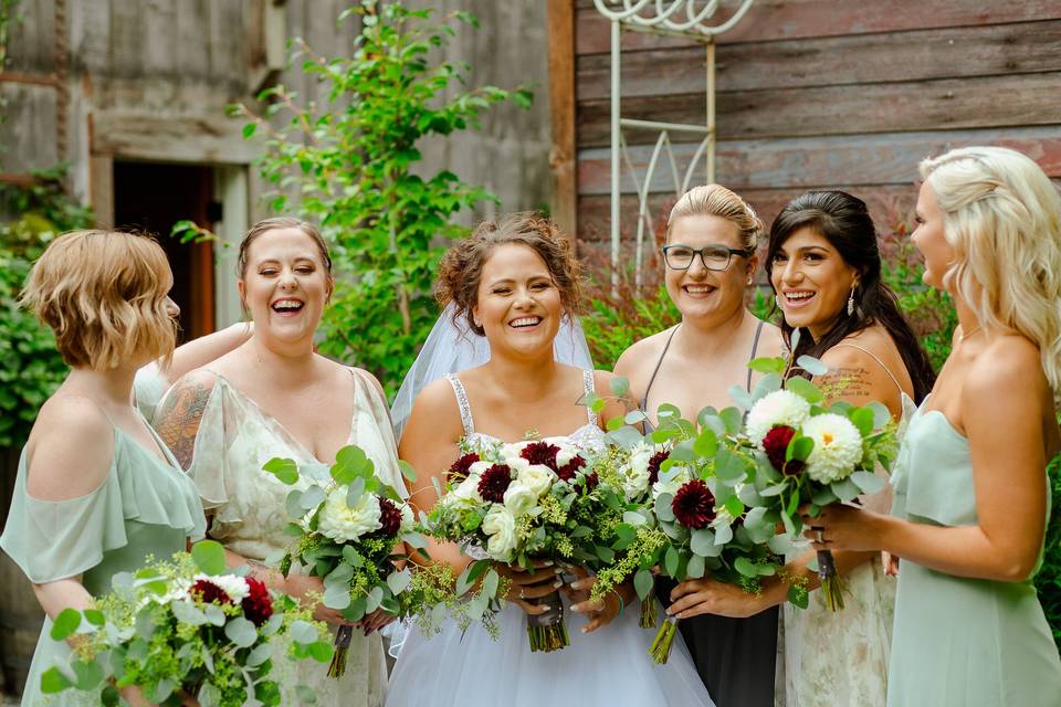 Bride and her girls