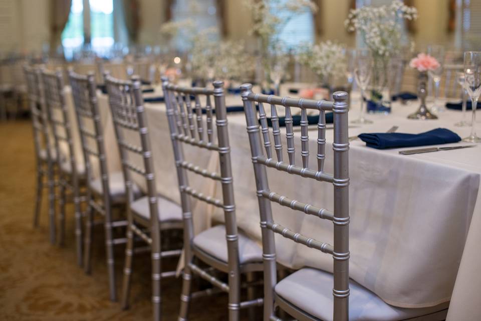 Sleek silver wedding reception