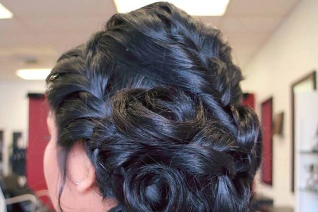 Braided hair updo