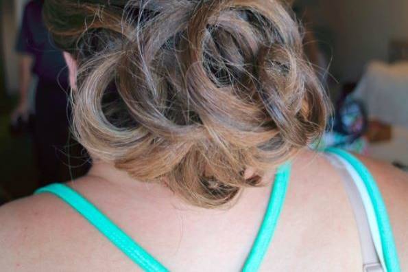 Curly hair updo