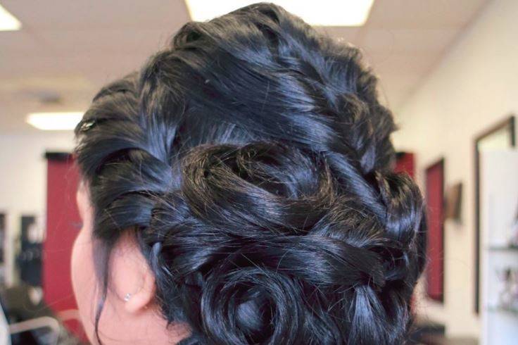 Braided hair updo