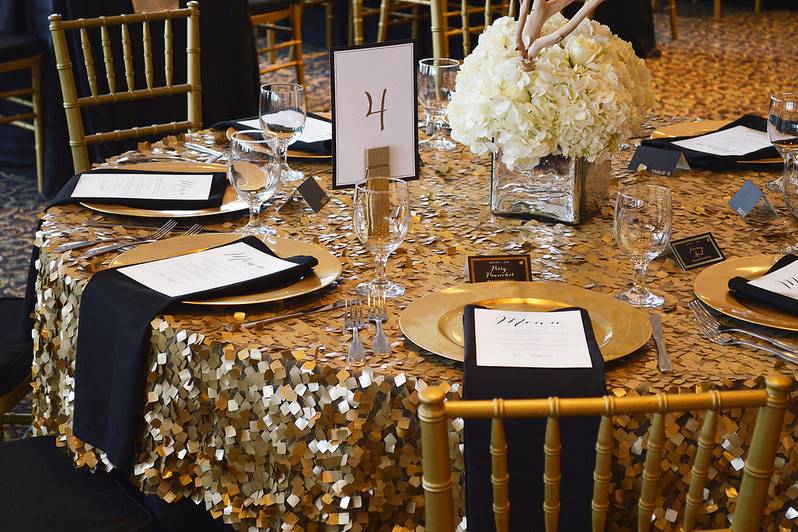 Table set up with centerpiece