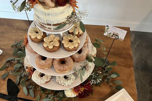Cake and donut tower