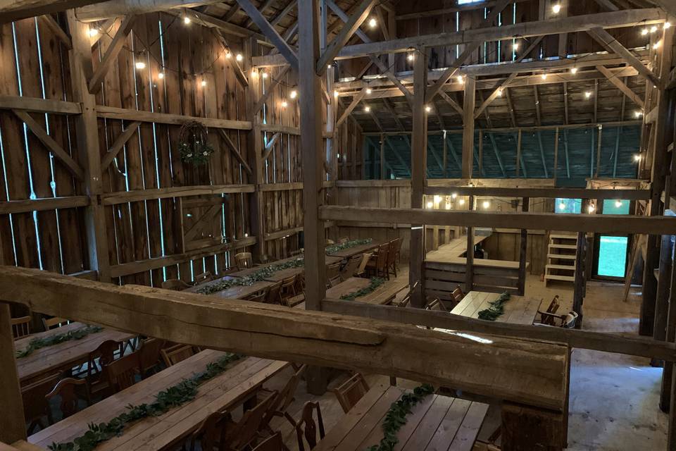 Inside barn