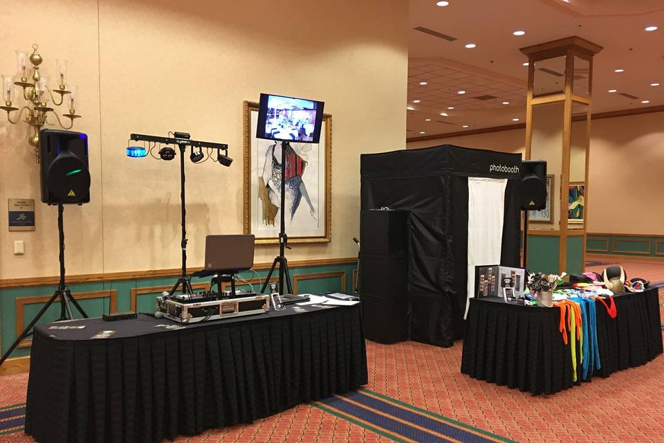 DJ and photo booth setup