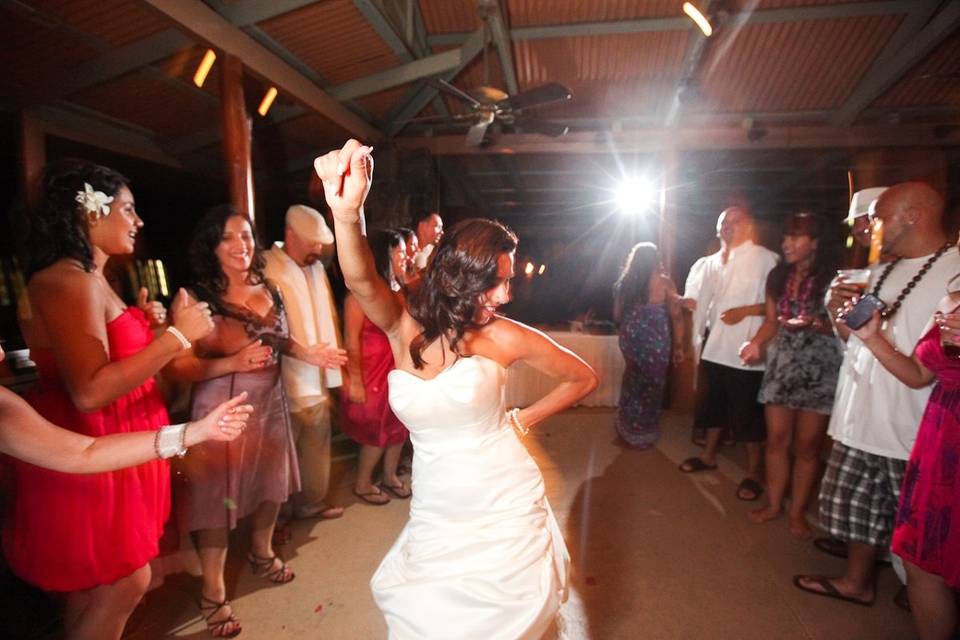 Bride dancing