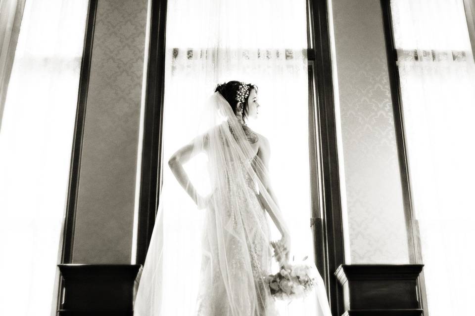 Bride in Front of Window