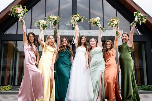 Bride and bridesmaids