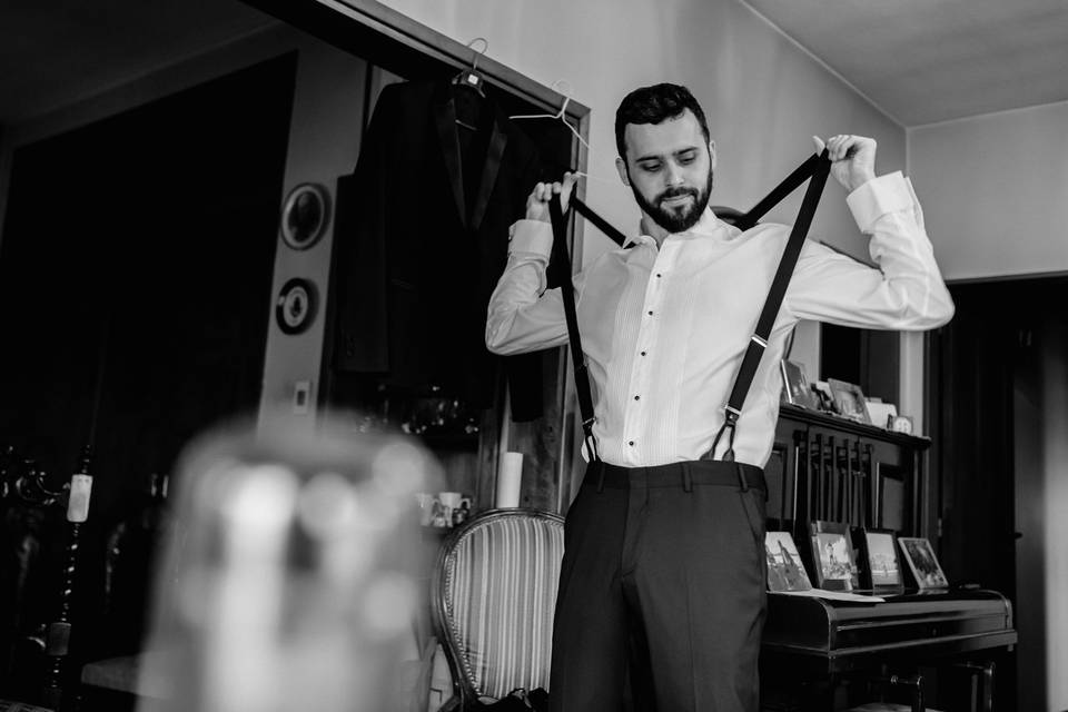 The Groom getting ready