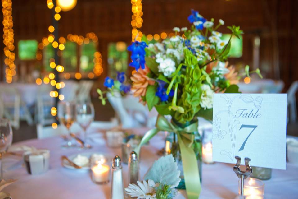 Table setup with centerpiece