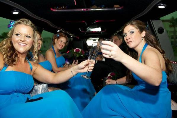 Brides Maids In Our 20 Passenger SUV Limo in Jacksonville