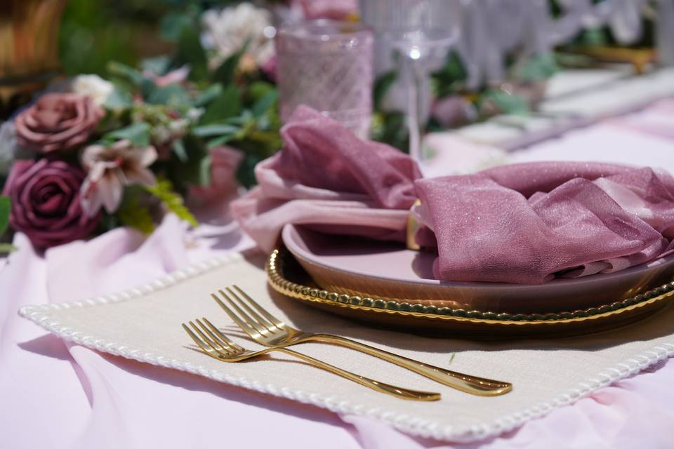Blush table setting