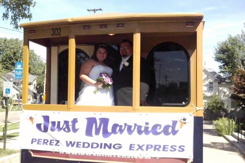 Just married tram