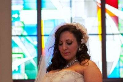 Bride walking down the aisle